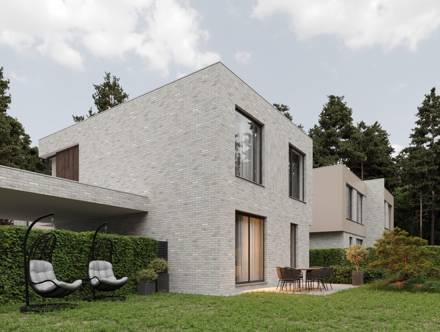 Дуплекс Lagom Home — двір із зоною відпочинку
